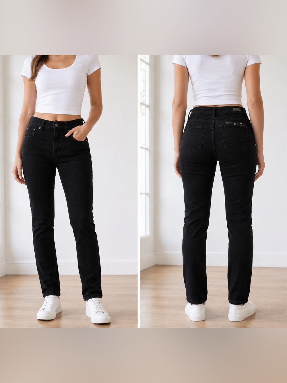Seven7 Tummyless High Rise Skinny Black Jeans Stretch for Women Size 4